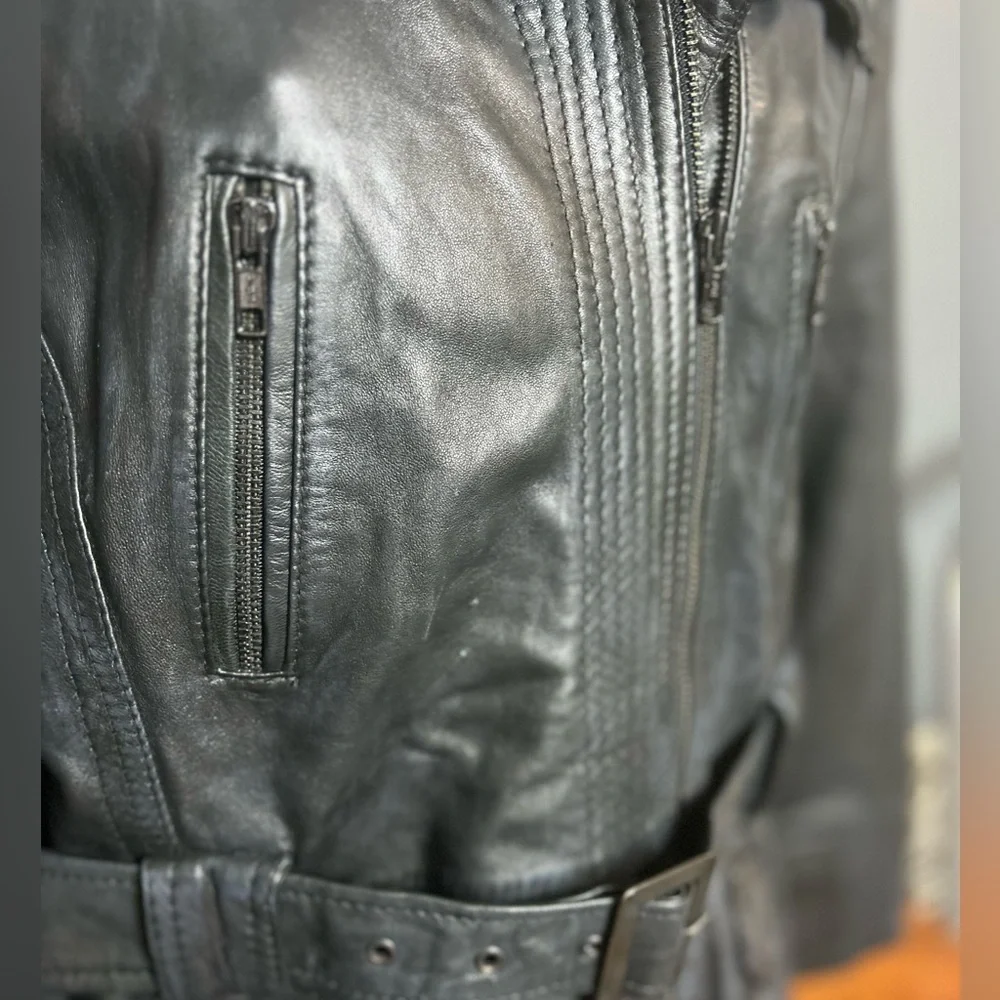 Vintage Pelle Studio belted Genuine Leather coat size XL - Picture 7 of 10